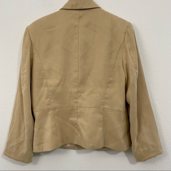 Talbots Women’s 10 Beige Microfiber Full Zip Basic Jacket Collared Casual Lined - Picture 9 of 10